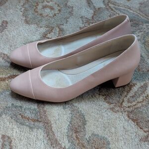 Cole Haan The Go-To Block Heel Women's Pink Leather Block Heel Pumps